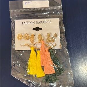 Gold and Yellow Tassel Earrings with Bold Design